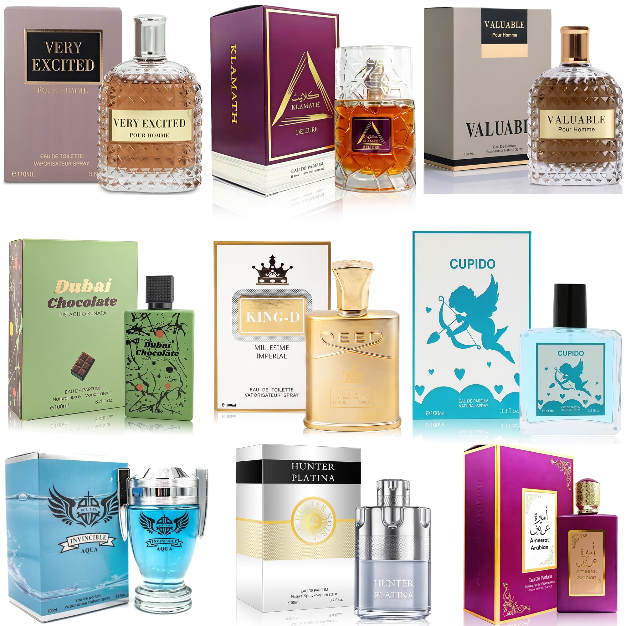 Amazon.com : A CENTER Men's Cologne Sampler Set (100ml Each*9PCS